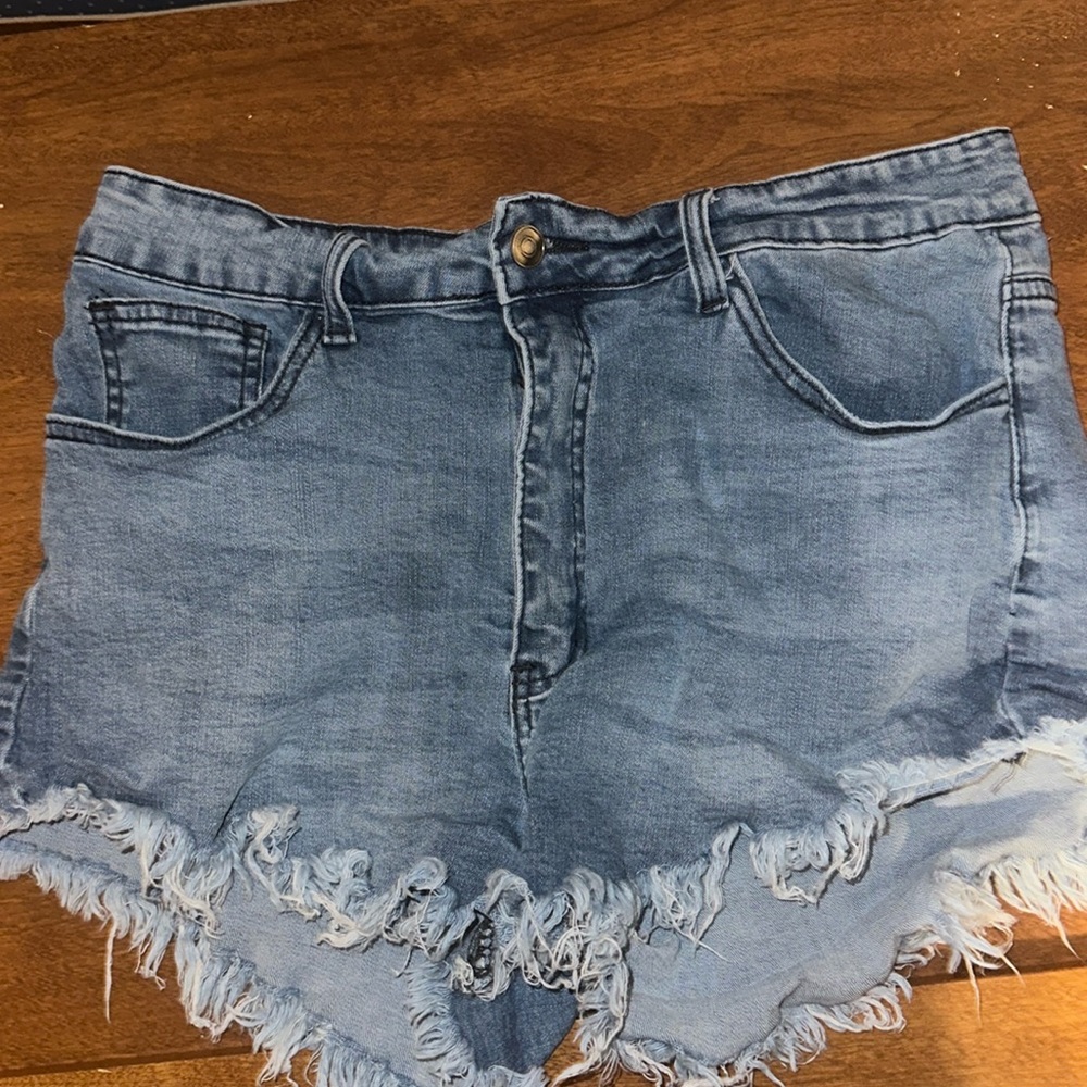 Distressed Denim Shorts